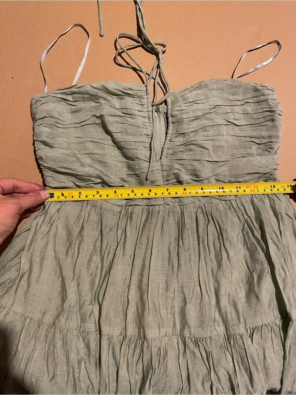 Windsor Sage Tiered Halter Dress - Medium - NWT